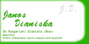 janos dianiska business card