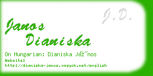 janos dianiska business card